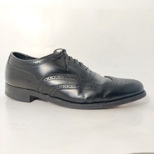 Florsheim Mens Wing Tip Brogue Leather Oxford Black Dress Shoes 9.5 D 20330 USA